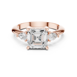 Gold Jewelry, Asscher center stone, Rose Gold, view 4