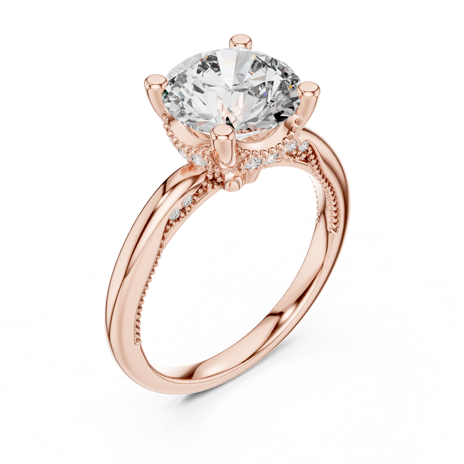 Gold Ring DDLR-175, Rose Gold, view 2