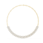 14K Solid Gold Lab Diamond Station Necklace, Yellow Gold, view 1