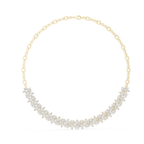 14K Solid Gold Lab Diamond Station Necklace, Yellow Gold, view 1