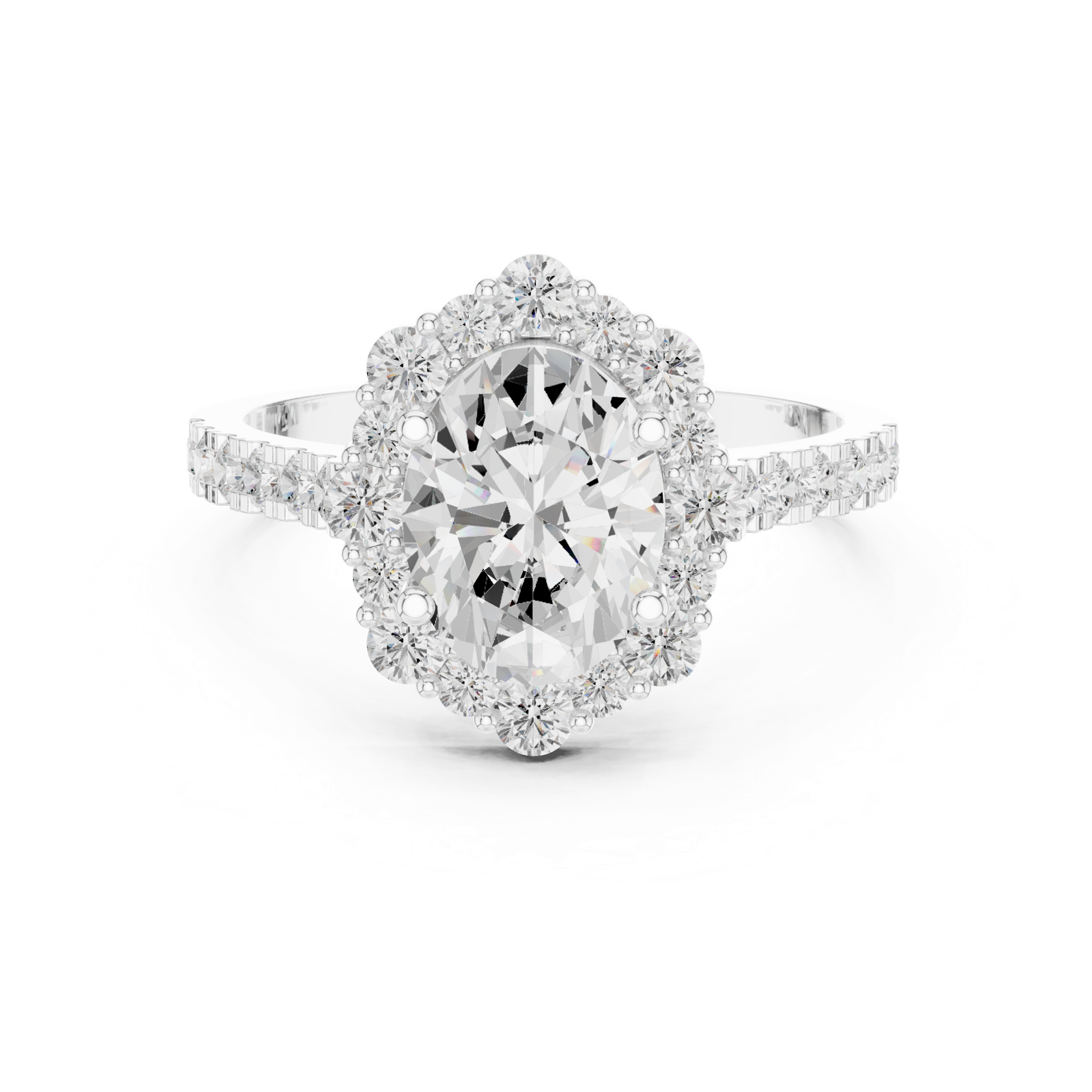 Gold Ring DDLR-351, White Gold, view 4