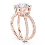 Gold Jewelry L36-25, Round center stone, Rose Gold, view 1