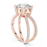 Gold Jewelry L36-25, Round center stone, Rose Gold, view 1