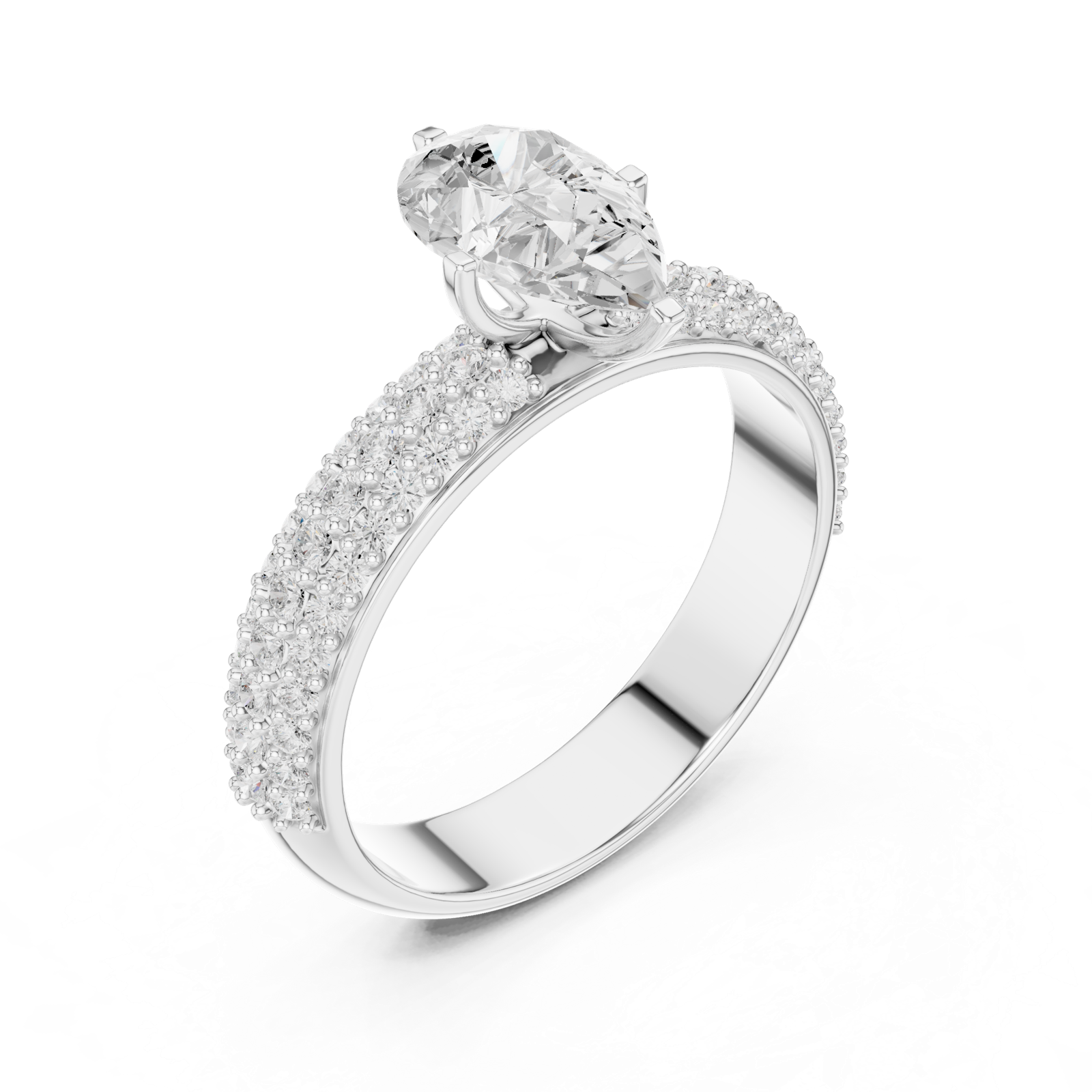 Gold Ring DDLR-1086, White Gold, view 2