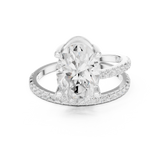 Gold Jewelry L35-39, Oval center stone, White Gold, view 4