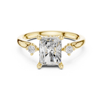Gold Ring DDLR-164, Radiant center stone, Yellow Gold, view 4