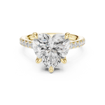 Gold Ring DDLR-250, Heart center stone, Yellow Gold, view 4