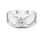 Gold Men's Ring GGR-0026, White Gold, view 4
