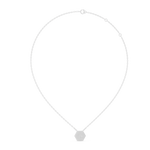 14K Solid Gold Lab Diamond Halo Pendant Necklace, White Gold, view 1