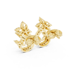 14K Solid Gold Lab Diamond Cluster Earrings, Yellow Gold, view 3