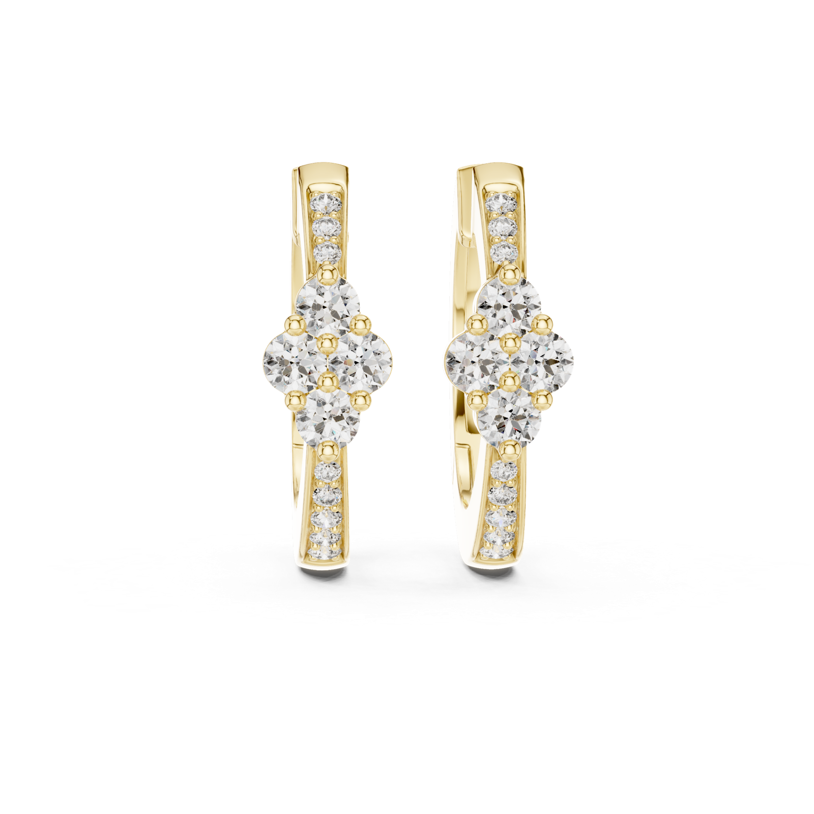 Gold Earrings L03-1, Yellow Gold, view 4
