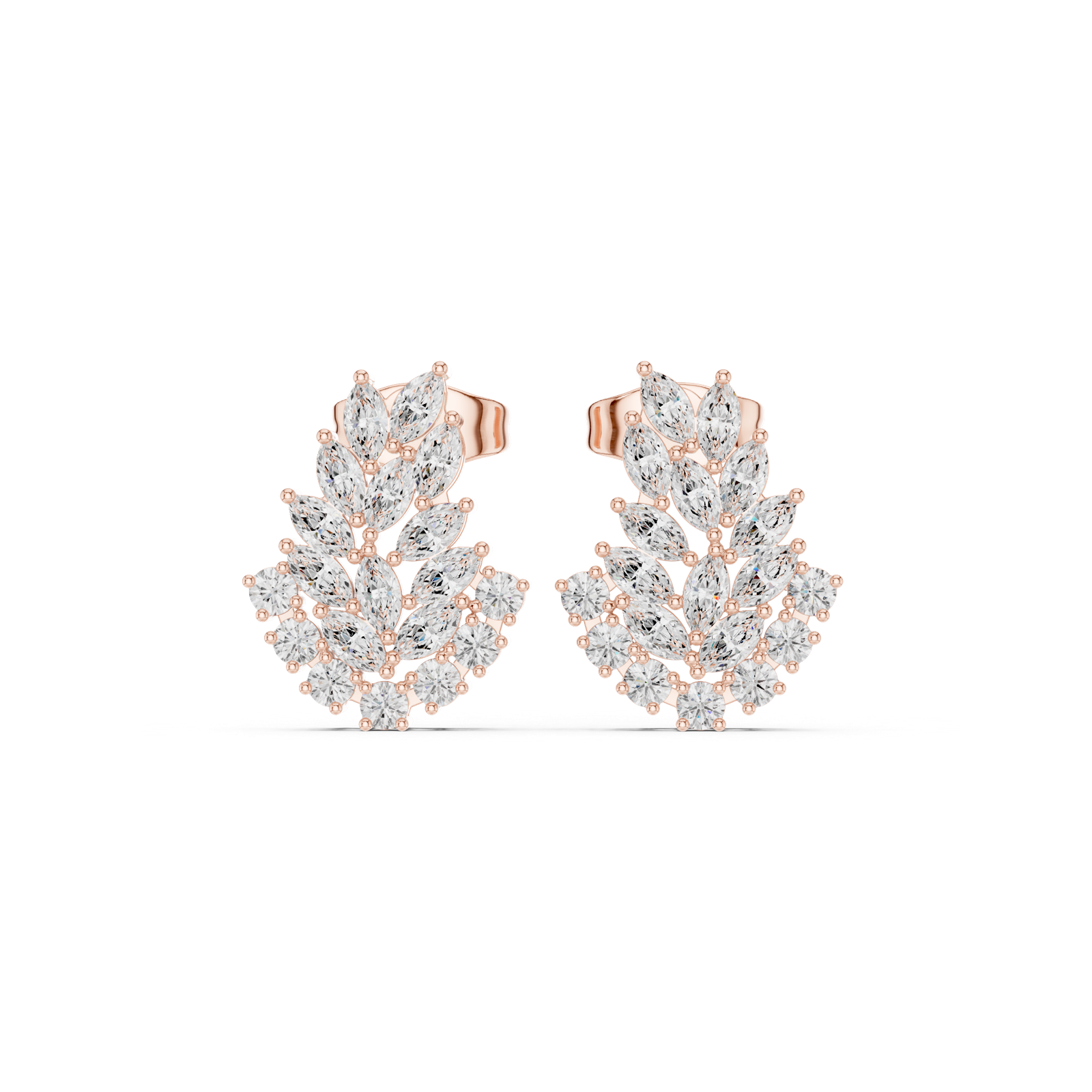 Gold Earrings AGDER-419, Rose Gold
