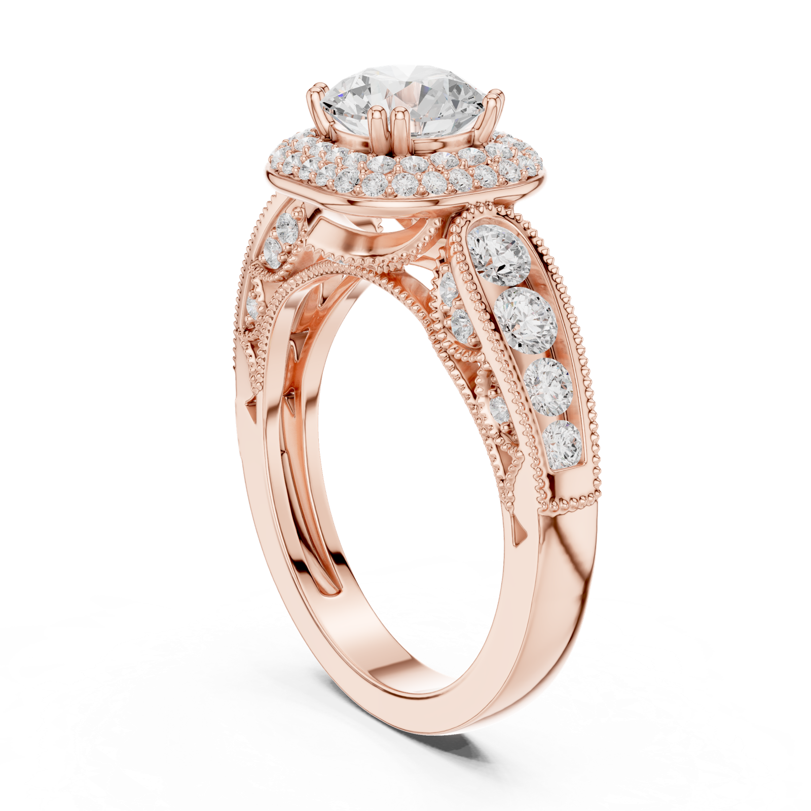 Gold Ring DDLR-776, Rose Gold, view 1