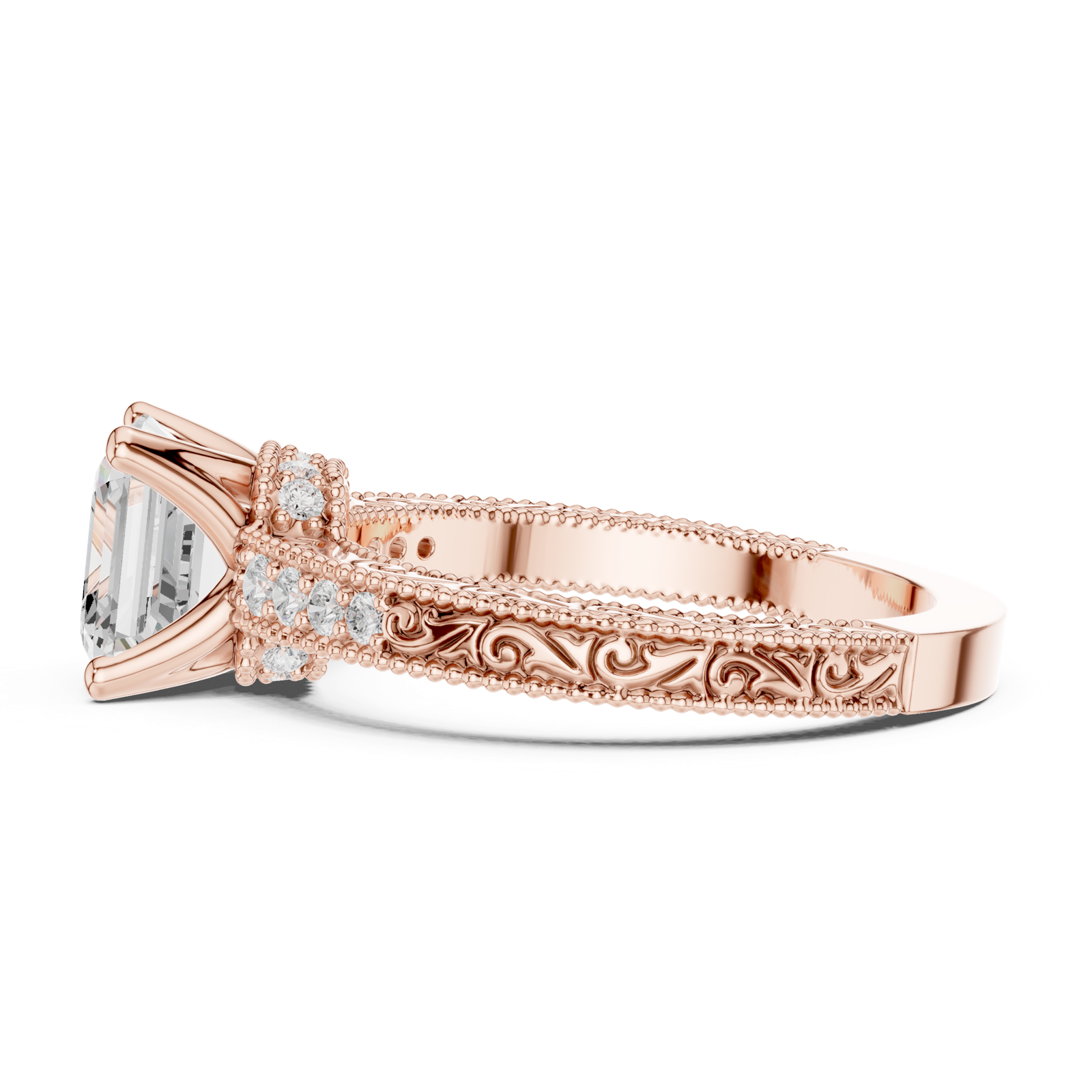 Gold Ring DDLR-976, Rose Gold, view 3