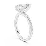Gold Ring DDLR-040, Marquise center stone, White Gold, view 1