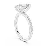 Gold Ring DDLR-040, Marquise center stone, White Gold, view 1
