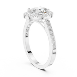 Gold Ring DDLR-349, Oval center stone, White Gold, view 1