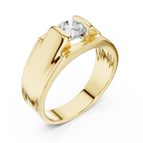 Gold Men's Ring GGR-0023, Yellow Gold, view 2