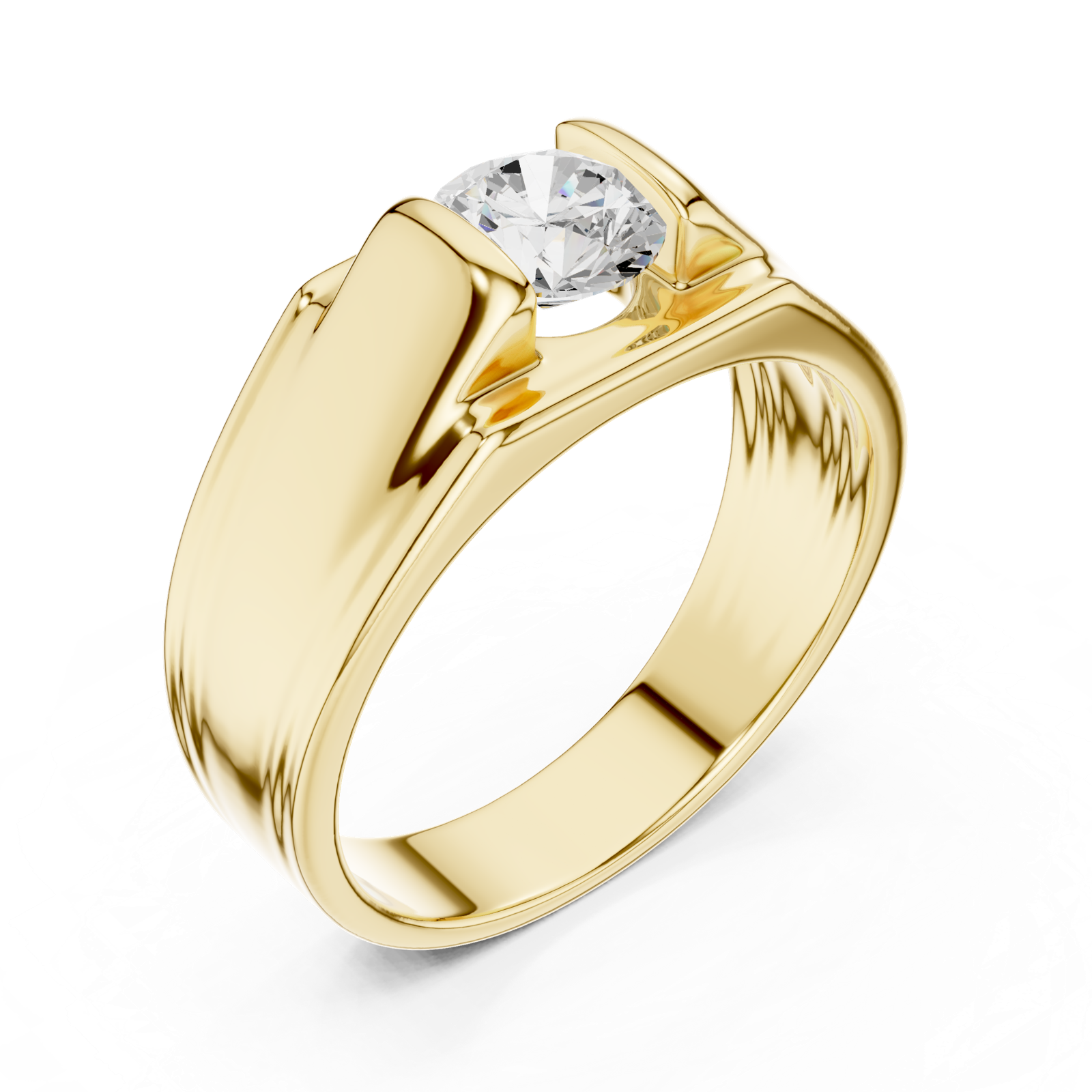 Gold Men's Ring GGR-0023, Yellow Gold, view 2