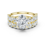 Gold Ring DDLR-443, Oval center stone, Yellow Gold