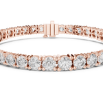 14K Solid Gold Lab Diamond Bracelet, Rose Gold, view 4