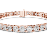 14K Solid Gold Lab Diamond Bracelet, Rose Gold, view 4