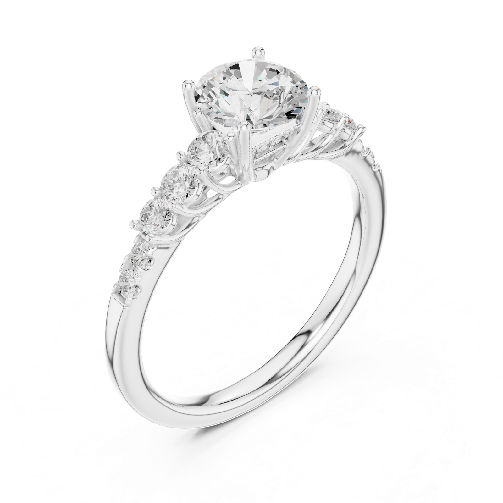 Gold Ring LR-0300, White Gold, view 2