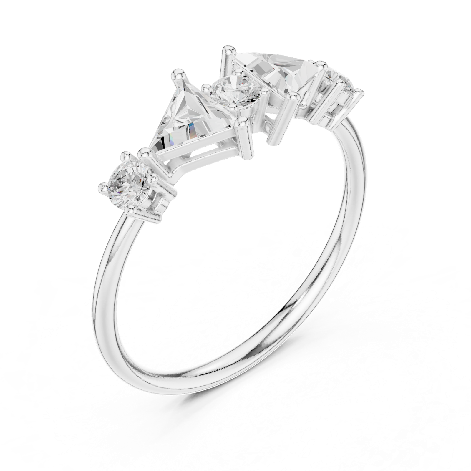 Gold Ring HLR-239, White Gold, view 2
