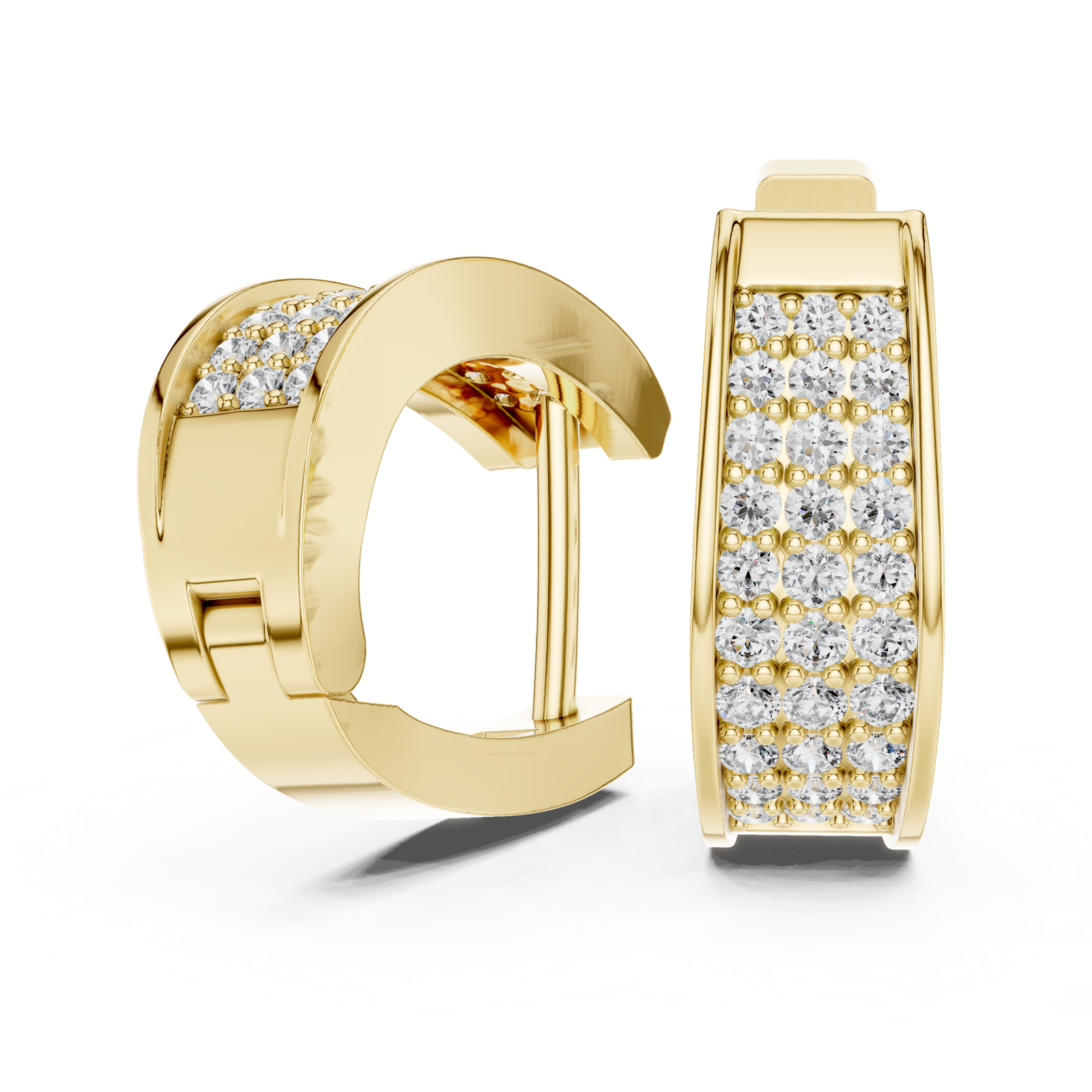 Gold Earrings L03-14, Yellow Gold, view 1