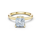 Gold Ring DDLR-176, Princess center stone, Yellow Gold
