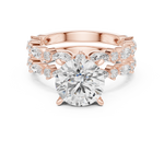 Gold Ring DDLR-301, Round center stone, Rose Gold, view 4