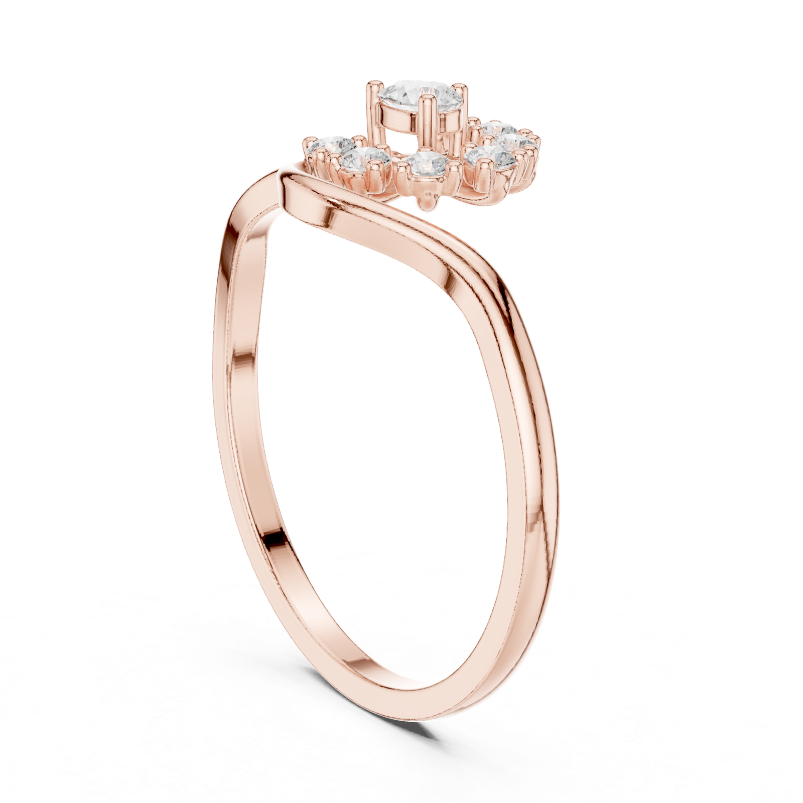 Gold Ring HLR-231, Rose Gold, view 1
