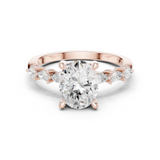 Gold Ring, Oval center stone, Rose Gold