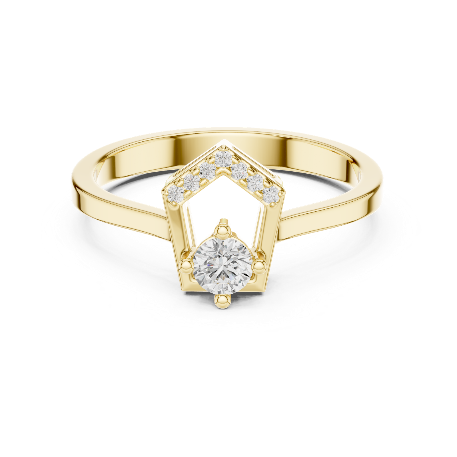 Gold Ring DDLR-842, Yellow Gold, view 4