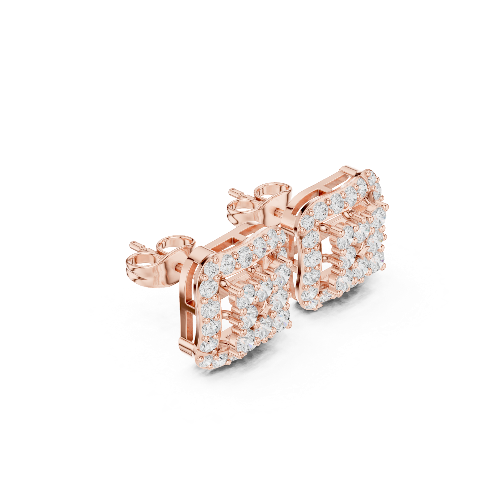 Gold Earrings ALJERV-479, Rose Gold, view 1