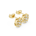 Gold Earrings AGDER-358, Yellow Gold, view 1