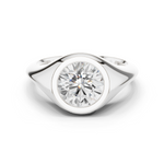 Gold Jewelry L36-4, Round center stone, White Gold