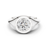 Gold Jewelry L36-4, Round center stone, White Gold