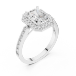 Gold Ring DDLR-349, Radiant center stone, White Gold, view 2