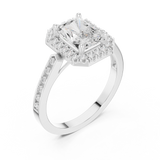 Gold Ring DDLR-349, Radiant center stone, White Gold, view 2