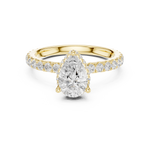 Gold Ring DDLR-165, Pear center stone, Yellow Gold, view 4