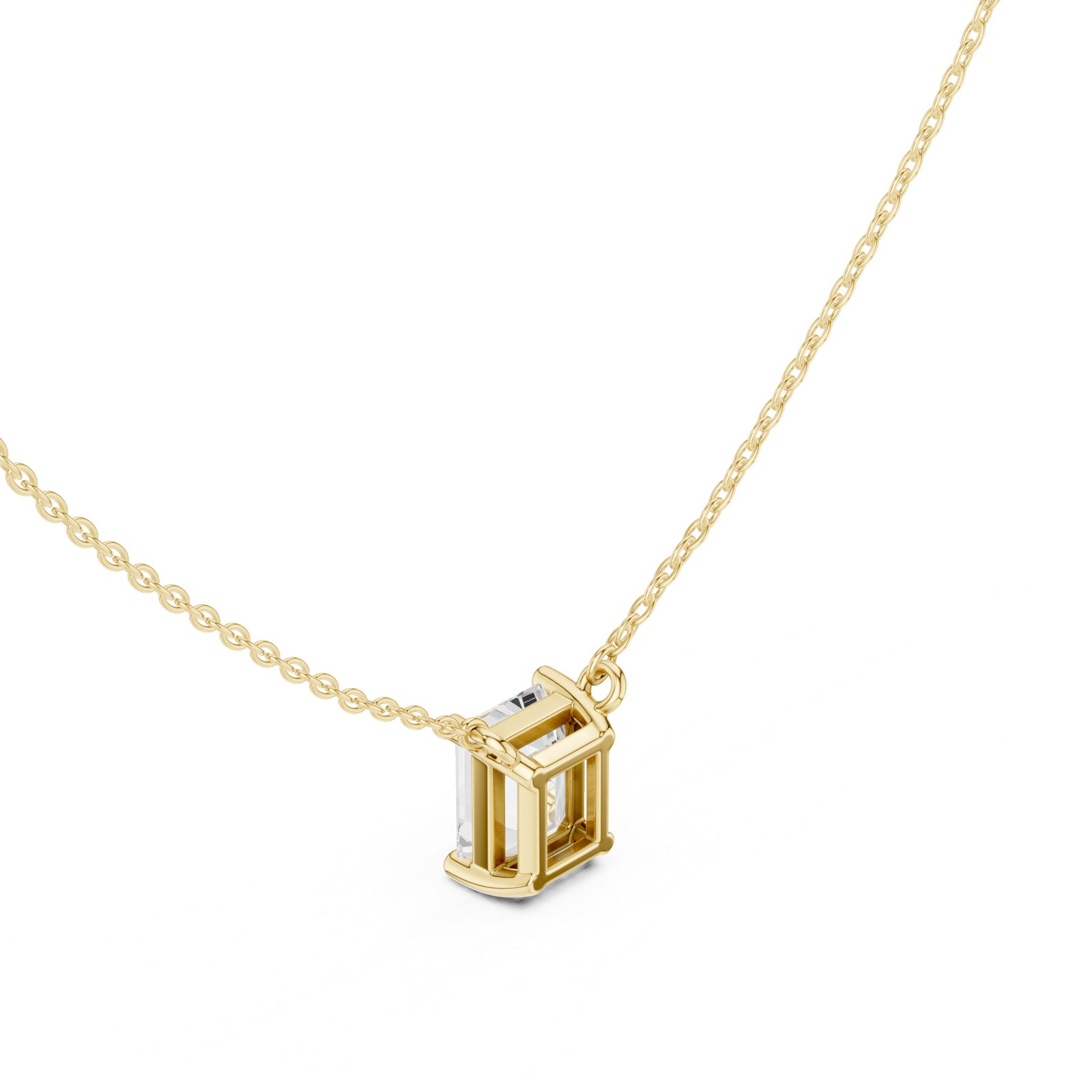 Gold Jewelry, Emerald center stone, Yellow Gold, view 2