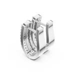14K Solid Gold Lab Diamond Huggie Earrings, White Gold, view 2