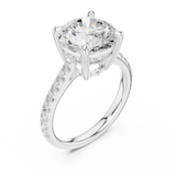 Gold Ring DDLR-250, Round center stone, White Gold, view 2
