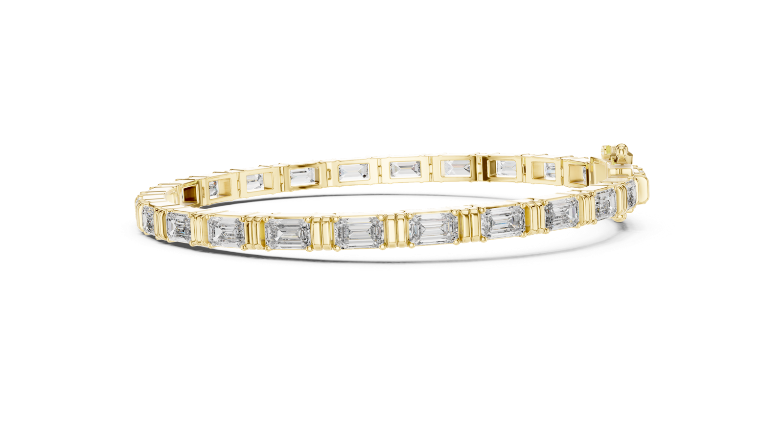 14K Solid Gold Lab Diamond Bracelet, Yellow Gold, view 3