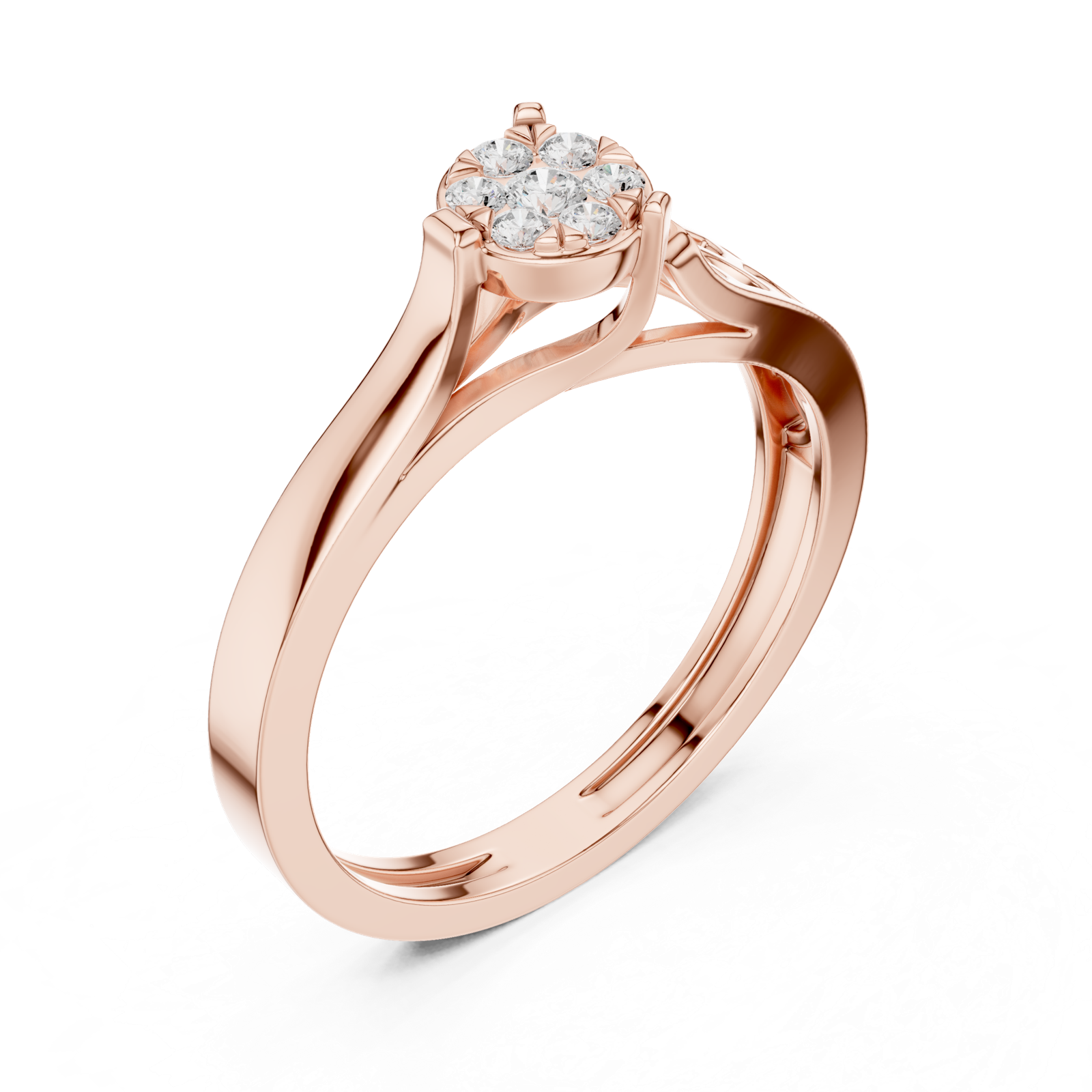 Gold Ring DDLR-824, Rose Gold, view 2