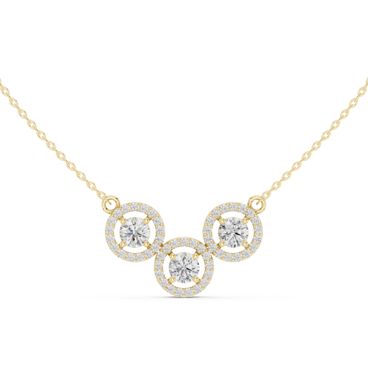 14K Solid Gold Lab Diamond Tennis Necklace, Yellow Gold, view 4