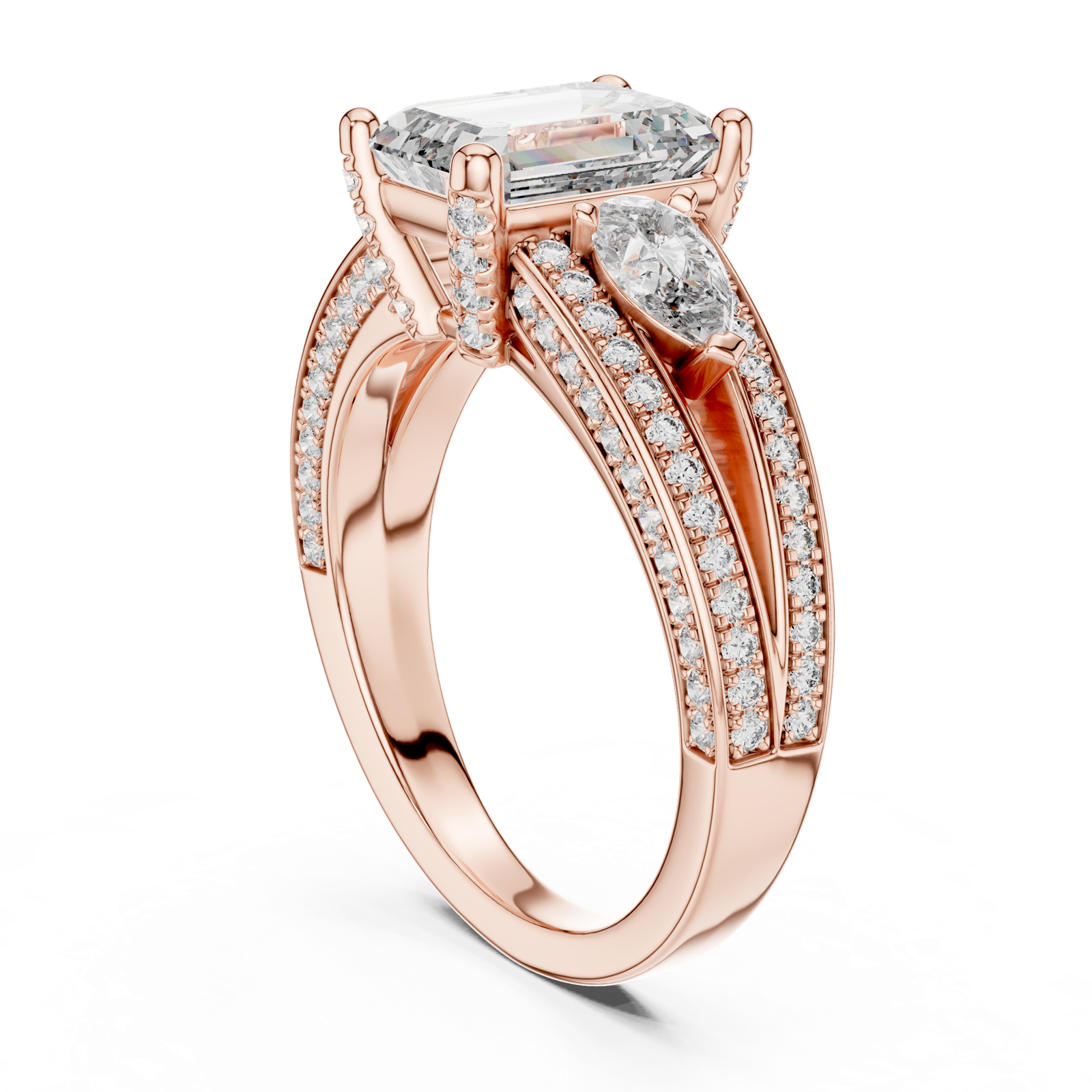 Gold Ring DDLR-046, Rose Gold, view 1