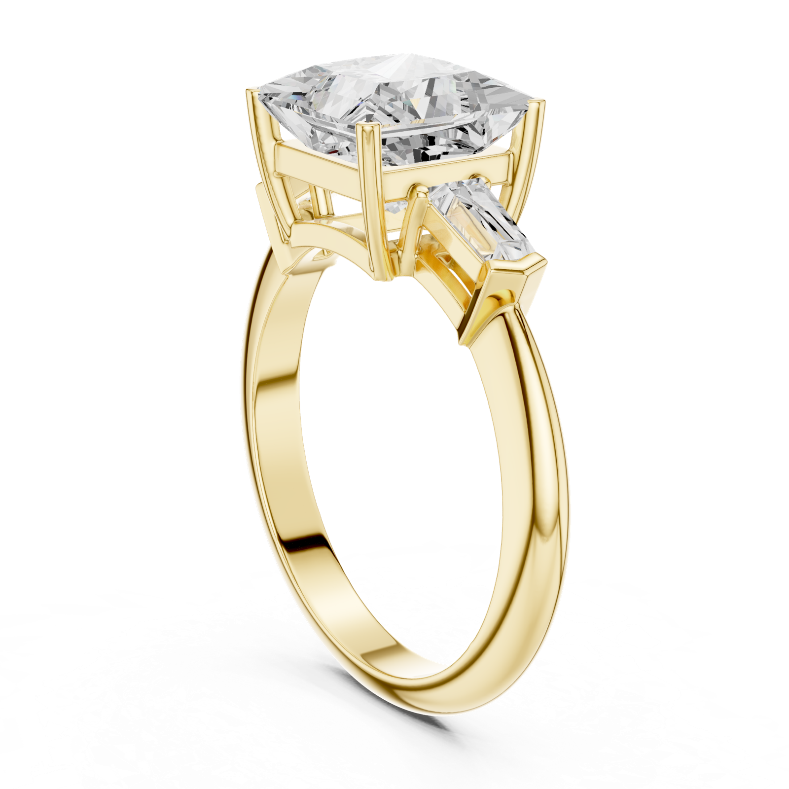 Gold Jewelry L35-67, Princess center stone, Yellow Gold, view 1