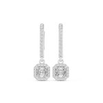 Gold Jewelry DDER-034, Asscher center stone, White Gold, view 4